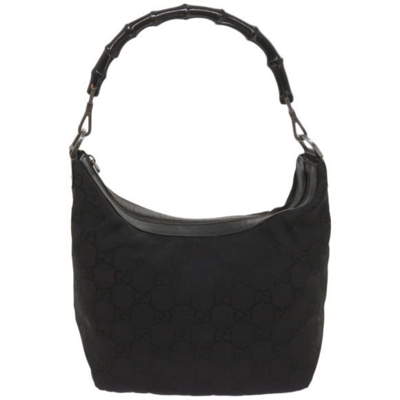GUCCI Bamboo GG Canvas Hand Bag Black 000 0531 Auth ep3586 - Picture 13 of 16